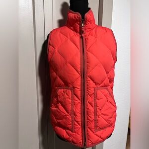 J. Crew Women's Bright Red Quilted Vest